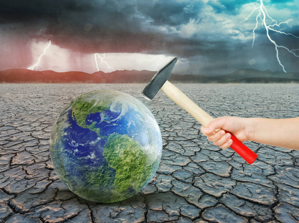 Calentamiento global y medio ambiente concepto de desastre Ilustración 3D. - Foto, imagen