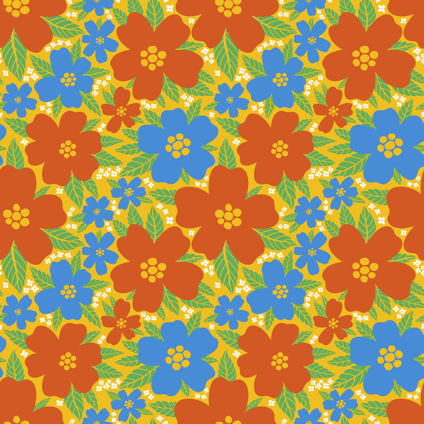 Seamless pattern floral flower abstract.Botanical vintage nature background.Print fashion textile. - Вектор, зображення