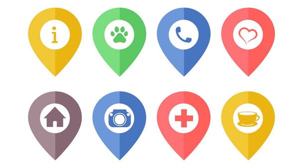 Pin mappa vettoriale icona impostata per applicazioni web e mobili - Vettoriali, immagini