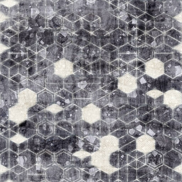 Płynny, sześciokątny wzór geometrii izometrycznej netto druku - Zdjęcie, obraz