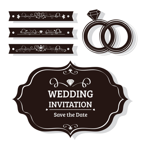 Conjunto de banners de boda - Vector, Imagen