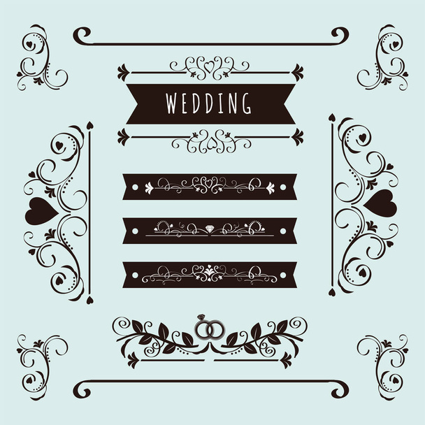 Svatební transparenty sbírka symbolů - Vektor, obrázek