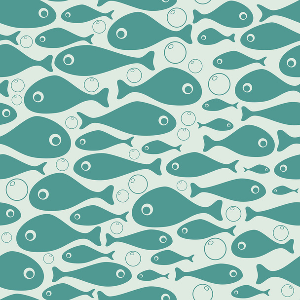 Cute fish vector seamless pattern design - Вектор, зображення