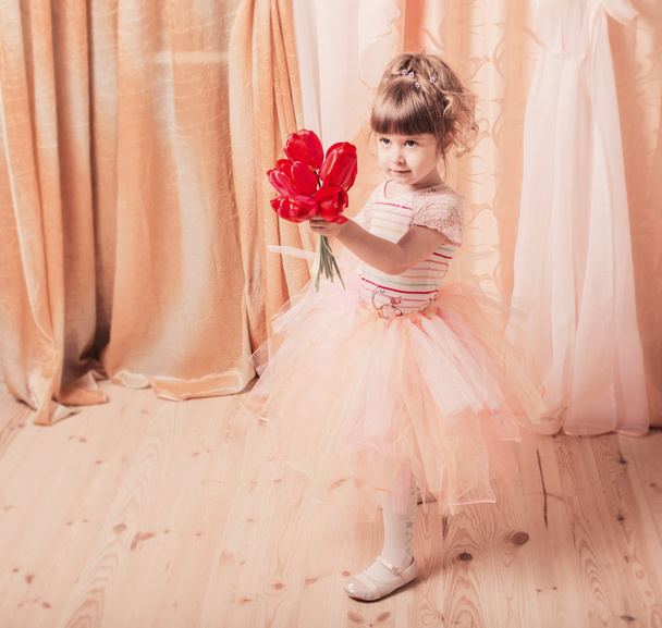 Adorable little girl dressed as a ballerina - Zdjęcie, obraz