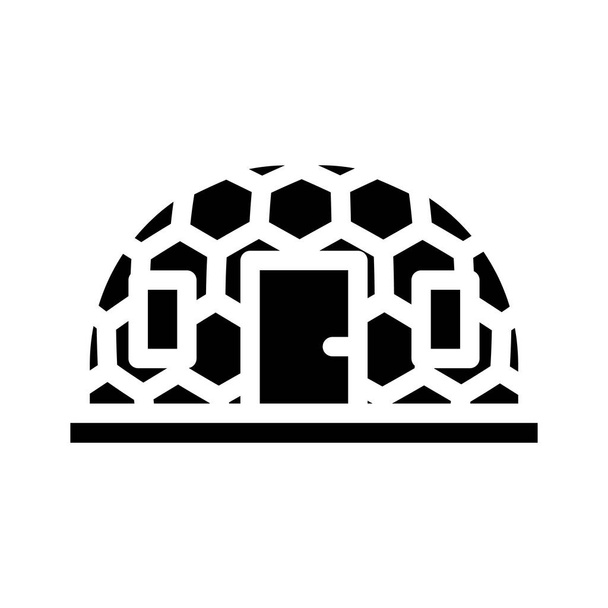 igloo jégház glyph ikon vektor illusztráció - Vektor, kép