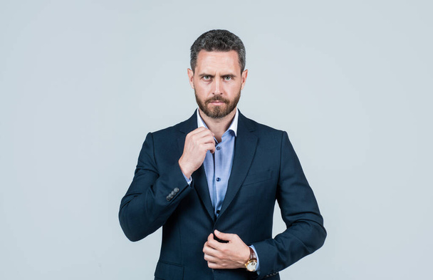 The right moves. bearded businessman in suit. confident guy with bristle. business fashion style. - Foto, Bild