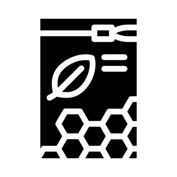 organický bílý včelí vosk pelety glyf ikona vektor ilustrace - Vektor, obrázek