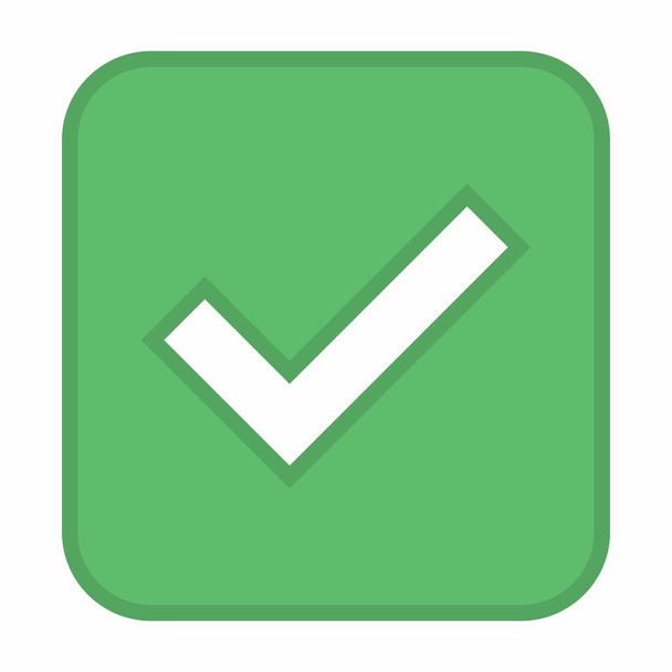 Check marks, Tick marks, Accepted, Approved, Yes, Correct, Ok, Right Choices, Task Completion, Voting. - vector mark symbols in green. Isolated icon. Flat style vector illustration. - Vector, Image