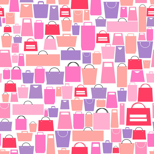 Shop seamless pattern. Shopping poster design template. Store sale background, loading page, vector illustration - Вектор,изображение