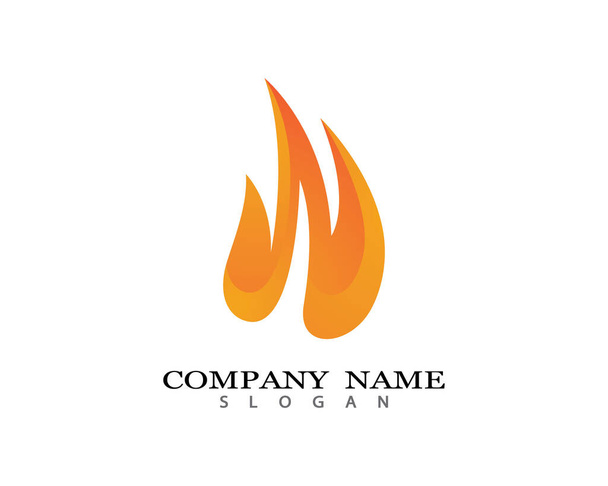 Icône vectorielle de modèle de logo de flamme de feu Concept de logo d'huile, de gaz et d'énergie - Vecteur, image