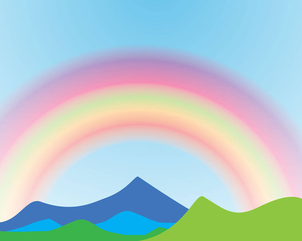 Illustration d'icône vectorielle de montagne avec ciel bleu et nuage - Vecteur, image
