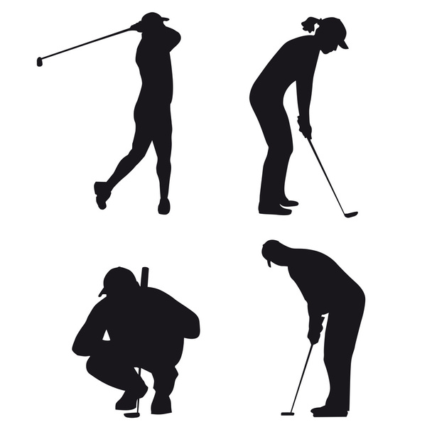 Golf-Silhouetten - Vektor, Bild