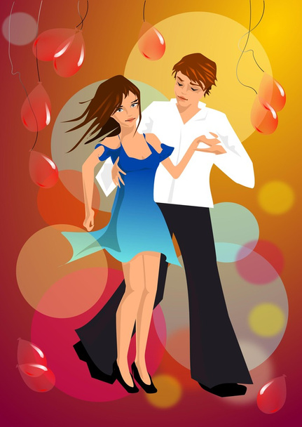 Ilustración vectorial de una pareja bailarina hombre
 - Vector, Imagen