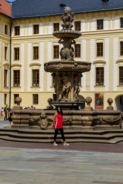 Beautiful brunette lady posing in Prague, Czech Republic  - Valokuva, kuva