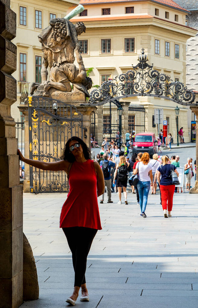 Beautiful brunette lady posing in Prague, Czech Republic  - Photo, image