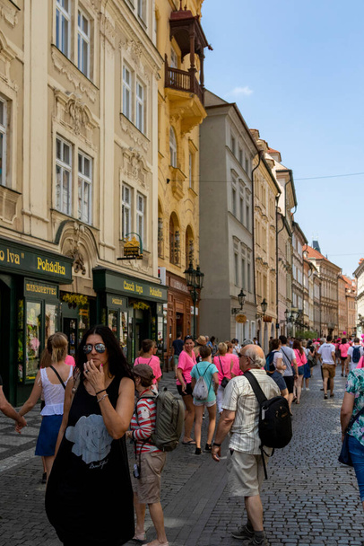 PRAGUE, CZECH REPUBLIC - SEPTEMBER 19, 2018: Prague city center also called "Praha 1" is the oldest district of the city, the original 'Town of Prague. - Photo, Image