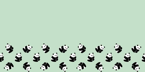 Panda Frame Border Seamless Pattern - Vector, Image