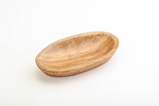 Wooden empty bowl for kitchen isolated - Photo, Image