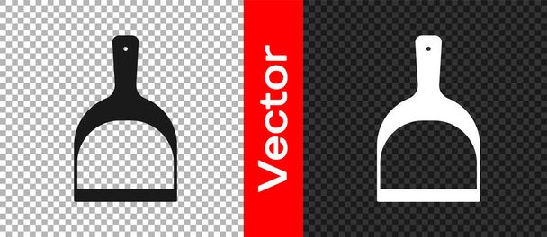Black Dustpan icon isolated on transparent background. Cleaning scoop services. Vector - Vector, Image