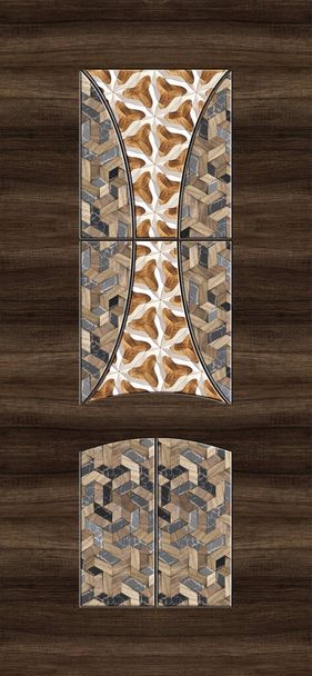 Drukowane drewniane nowoczesne drzwi laminowane design skóry i tła papieru ściennego - Zdjęcie, obraz