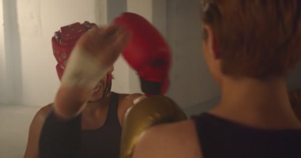 Kick boxers practicing together - Footage, Video