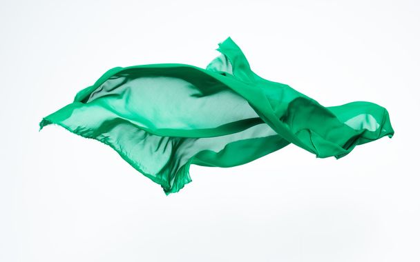 abstract piece of green fabric flying - Photo, Image