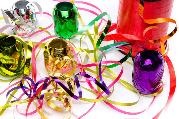 Composition with ribbons gift in different colors - Photo, Image