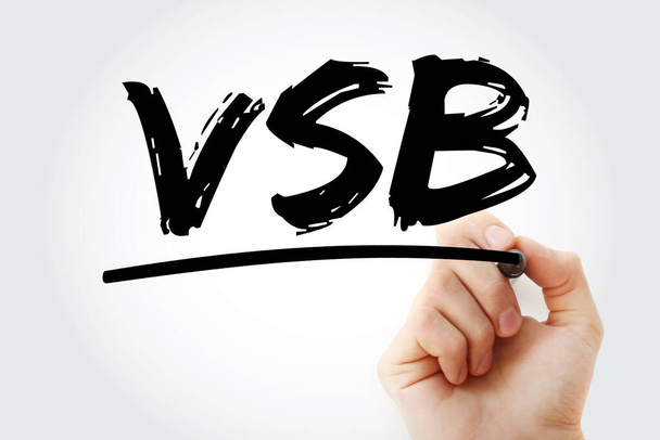 VSB - Akronym für sehr kleine Unternehmen mit Markierung, Hintergrund für Geschäftskonzept - Foto, Bild