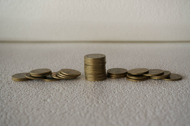 stacks of money coin background concept saving money - Foto, Bild