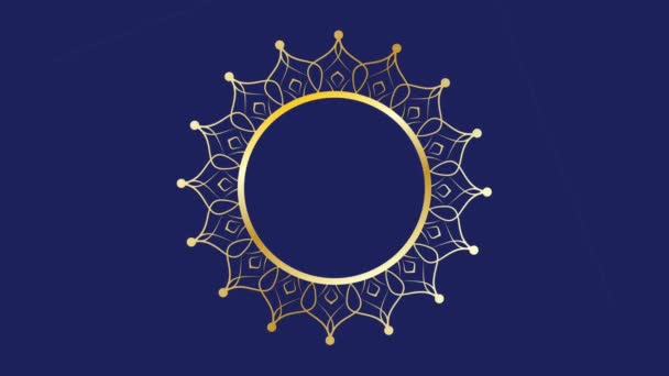 Frontera de encaje Mandala para fondo de animación de espacio de copia islámica. fondo patrones árabes - Metraje, vídeo