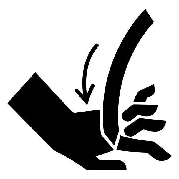 Резка ручного изогнутого лезвия Символ знака изолировать на белом фоне, векторная иллюстрация - Вектор,изображение