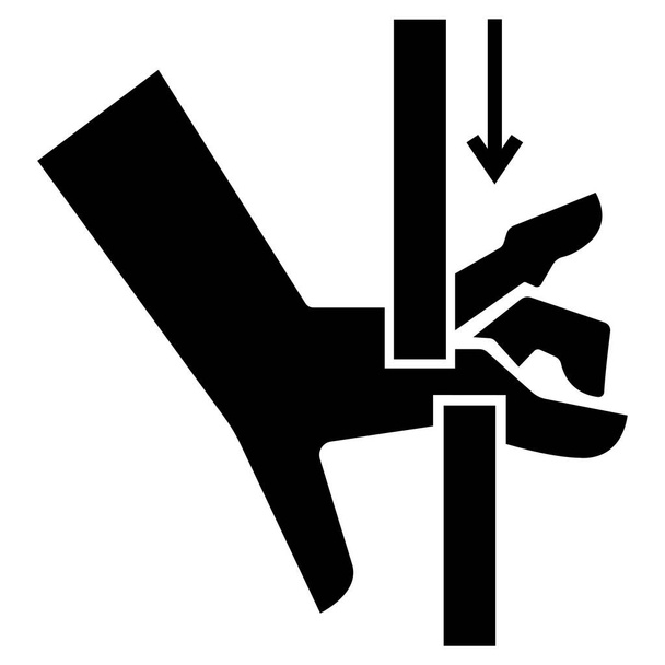 Χέρι συνθλίψει κινούμενα μέρη σύμβολο, διανυσματική εικονογράφηση, απομονώσει σε λευκό φόντο ετικέτα .EPS10 - Διάνυσμα, εικόνα
