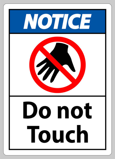 sinal de aviso não toque e por favor não toque - Vetor, Imagem
