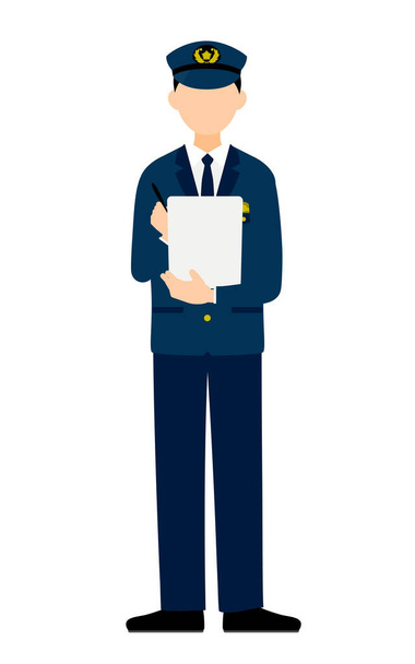 Young male police officer posing, Policing - Vector, afbeelding