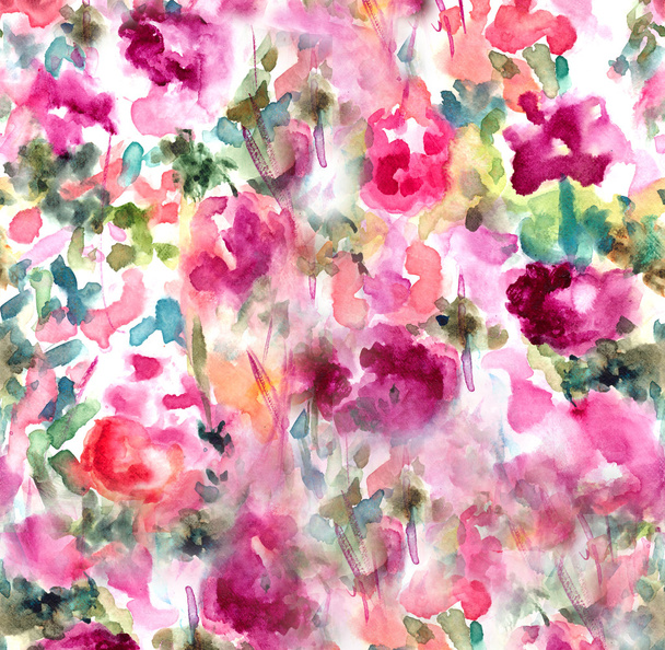Abstract Watercolor Floral Background Landscape - Фото, зображення