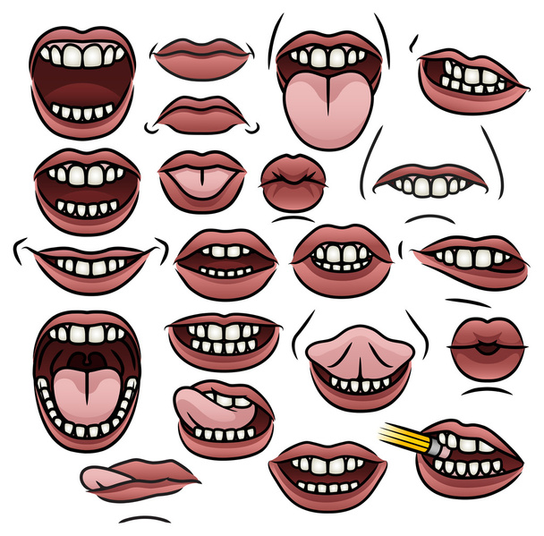 Mouth Set - Vector, Image