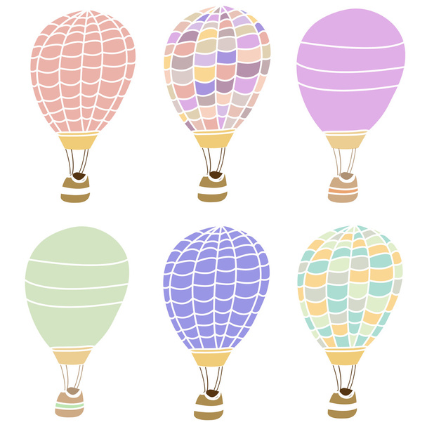 schattig hete lucht balloons-collectie. kleurrijke hete lucht ballonnen - Foto, afbeelding