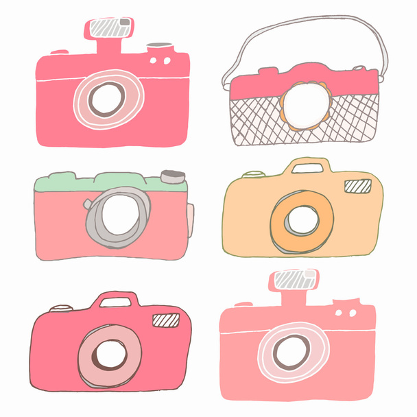 Set von niedlichen handgezeichneten Kameras - Foto, Bild