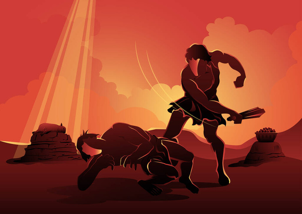 Cain and Abel Bible Story. Biblical series Vector image - Vector, Image