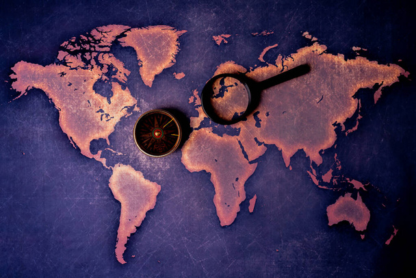 Mapa esquemático del mundo - Foto, imagen