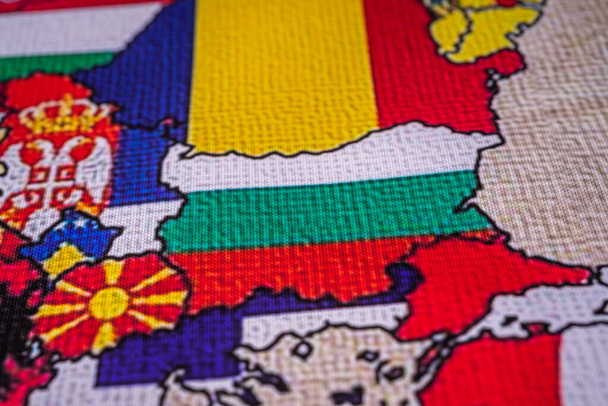 ブルガリア:ヨーロッパ地図の背景 - 写真・画像