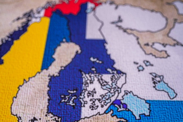 Finlandia na mapie Europy - Zdjęcie, obraz