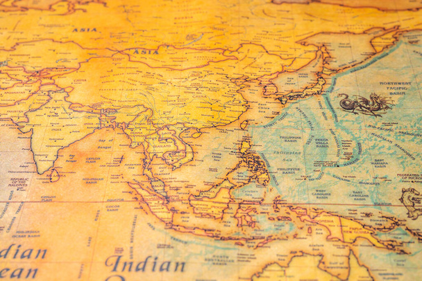 Азия на карте мира - Фото, изображение