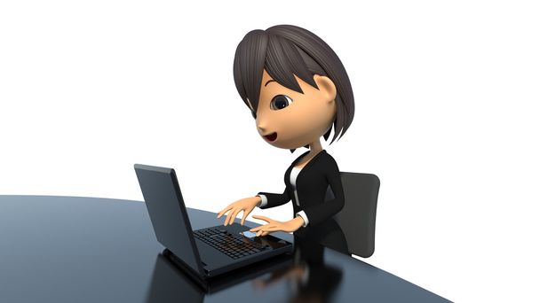 Üzletasszony dolgozik számítógéppel - Fotó, kép