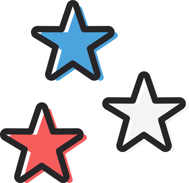 Americká americká čtvrtina červencové ikony v obrysovém stylu - Vektor, obrázek