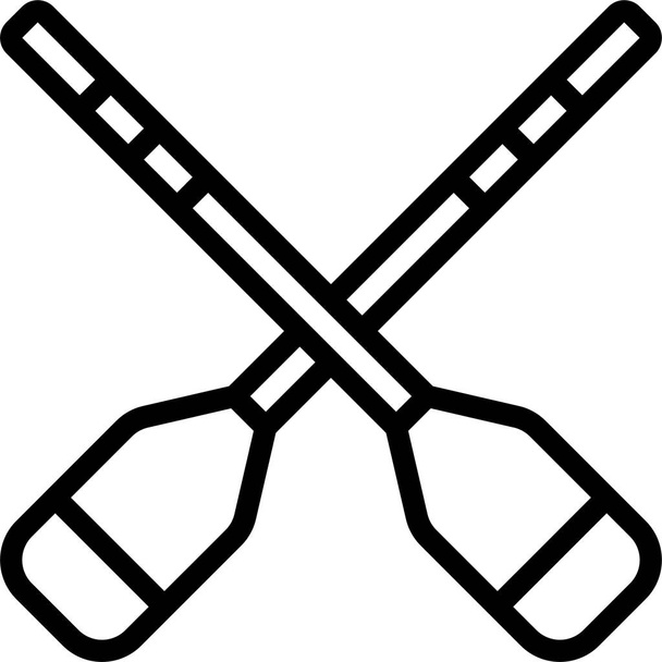 kayak paddles rower icon in outline style - Vector, Image