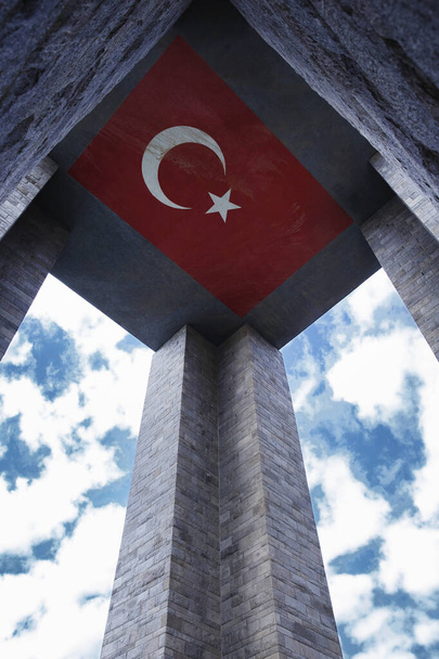 Pomnik Męczenników Canakkale przeciwko Cieśninie Dardanelles - Zdjęcie, obraz