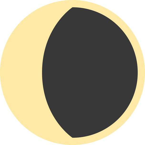 lua eclipse lunar quarto ícone da lua em estilo plano - Vetor, Imagem