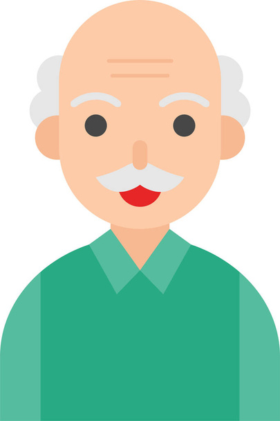 anciano avatar abuelo icono - Vector, Imagen