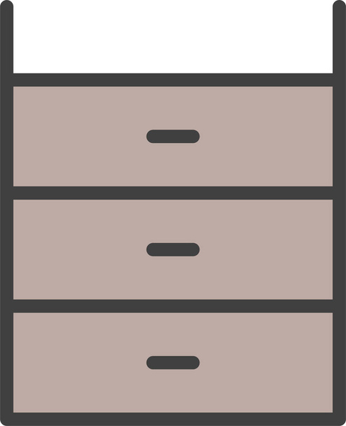 icône de cabinet de bureau de commode dans le style de contour rempli - Vecteur, image